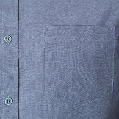 KOSZULA Męska z Długim Rękawem SERRAT Stalowa LNIANA Regular Fit Pako Jeans - Pakojeans.pl