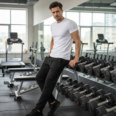 SPODNIE DRESOWE Męskie Długie Sportowe Nieocieplane LAPAL CZARNE Pako Jeans - Pakojeans.pl