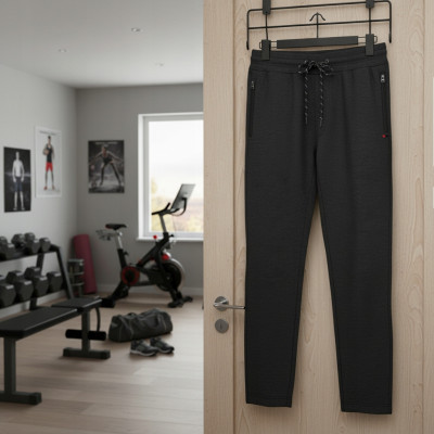 SPODNIE DRESOWE Męskie Długie Sportowe Nieocieplane LAPAL CZARNE Pako Jeans - Pakojeans.pl