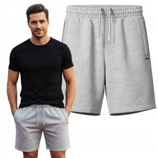 Krótkie Spodenki SZORTY Dresowe Męskie na Lato CASSEL Szare Pako Jeans - Pakojeans.pl