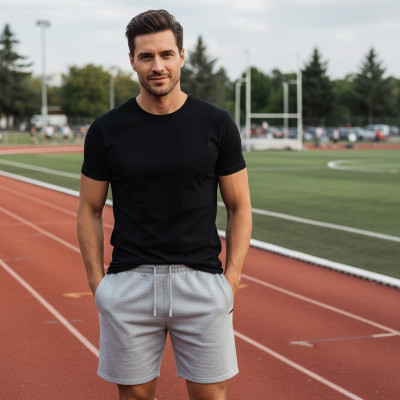 Krótkie Spodenki SZORTY Dresowe Męskie na Lato CASSEL Szare Pako Jeans - Pakojeans.pl