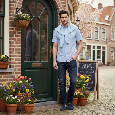 Elegancki zestaw prezentowy dla mężczyzny - koszula i sweter Pako Jeans - Pakojeans.pl