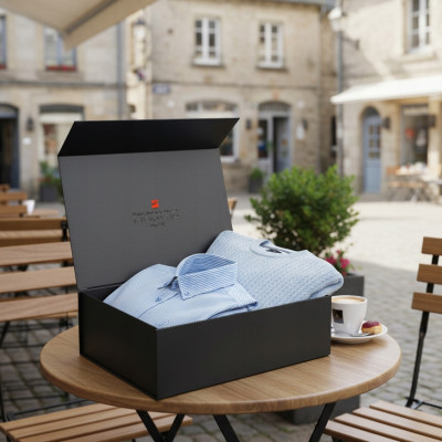 Elegancki zestaw prezentowy dla mężczyzny - koszula i sweter Pako Jeans - Pakojeans.pl