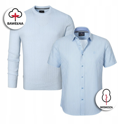 Elegancki zestaw prezentowy dla mężczyzny - koszula i sweter Pako Jeans - Pakojeans.pl