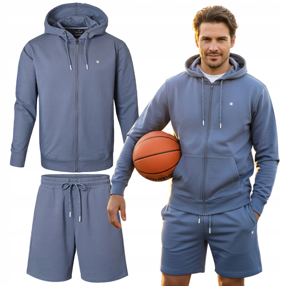 DRES Męski KOMPLET Bawełniany Bluza z Kapturem i Krótkie Spodenki Pako Jeans - Pakojeans.pl