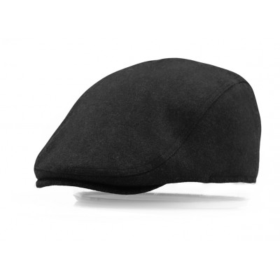 Kaszkiet Męski Ocieplany Klasyczny Czarny Czapka na Zimę Pako Jeans - Pakojeans.pl