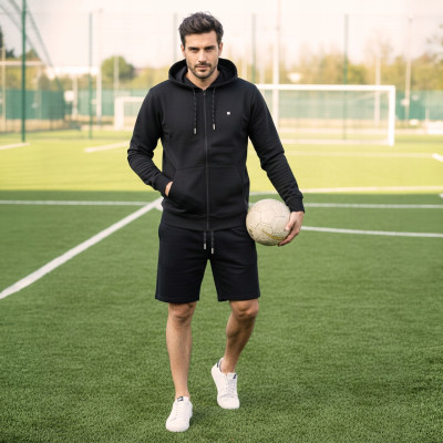 DRES Męski KOMPLET Bawełniany Bluza z Kapturem i Krótkie Spodenki Pako Jeans - Pakojeans.pl