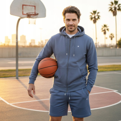 DRES Męski KOMPLET Bawełniany Bluza z Kapturem i Krótkie Spodenki Pako Jeans - Pakojeans.pl