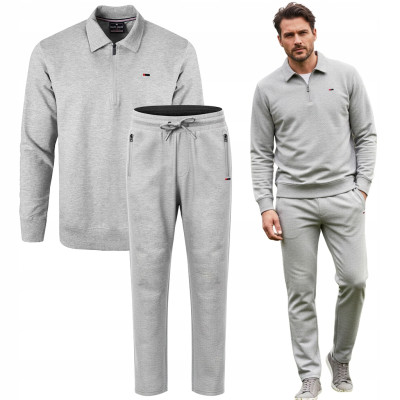 DRES Męski KOMPLET Bawełniany Bluza bez Kaptura i Spodnie Nieocieplane Pako Jeans - Pakojeans.pl