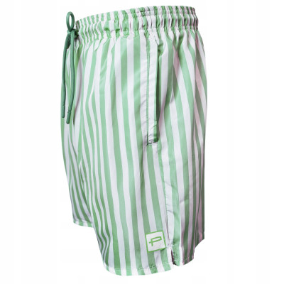 KAPIELÓWKI Męskie Spodenki SZORTY Plażowe ACUNA Miętowe w Paski Pako Jeans - Pakojeans.pl