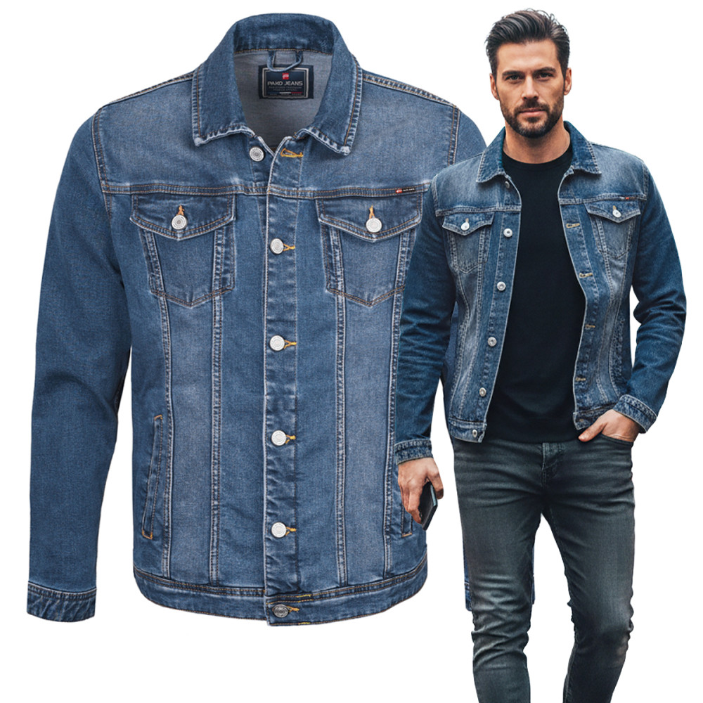 KURTKA JEANSOWA Przejściowa Męska Katana JACOB GRANATOWA Pako Jeans