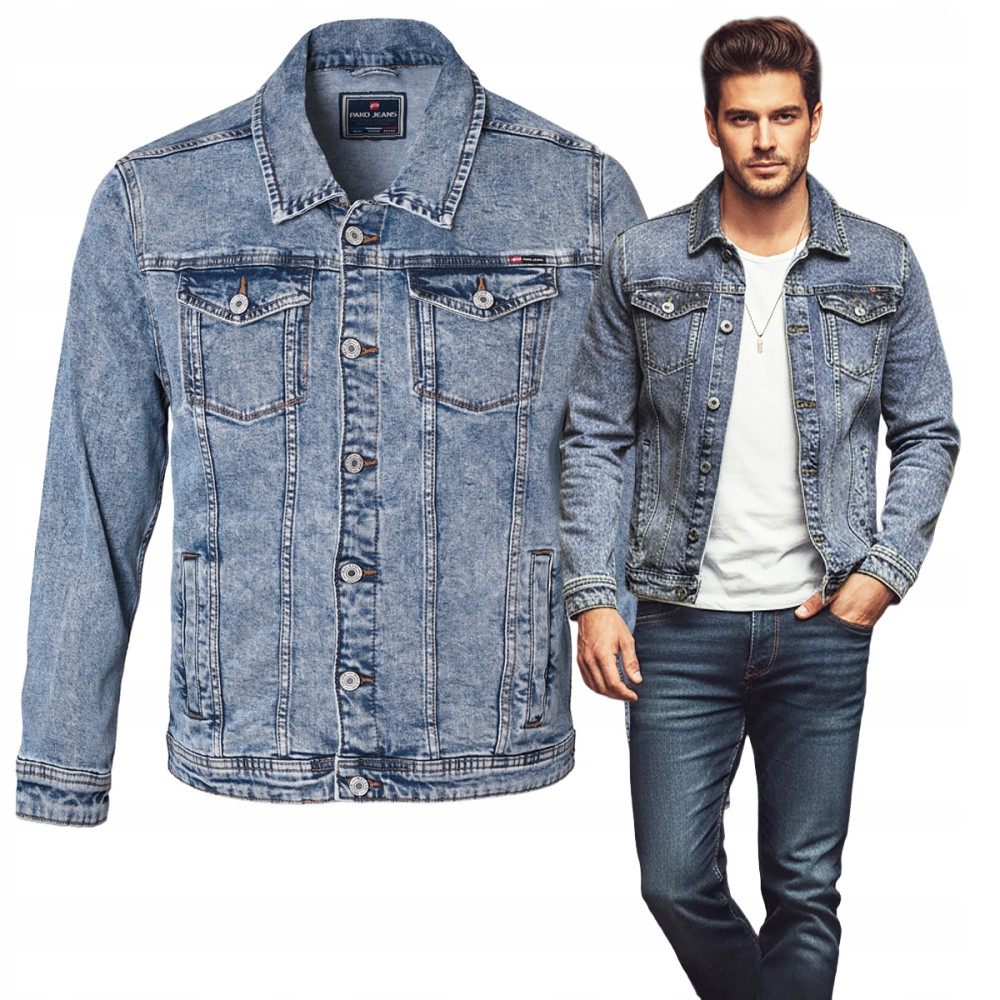 KURTKA JEANSOWA Przejściowa Męska Katana JACOB NIEBIESKA Pako Jeans - Pakojeans.pl