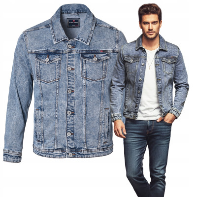KURTKA JEANSOWA Przejściowa Męska Katana JACOB NIEBIESKA Pako Jeans - Pakojeans.pl