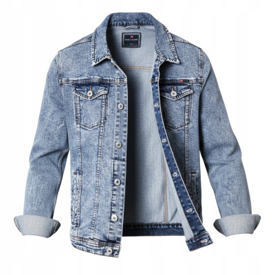 KURTKA JEANSOWA Przejściowa Męska Katana JACOB NIEBIESKA Pako Jeans - Pakojeans.pl
