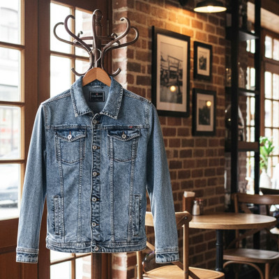 KURTKA JEANSOWA Przejściowa Męska Katana JACOB NIEBIESKA Pako Jeans - Pakojeans.pl