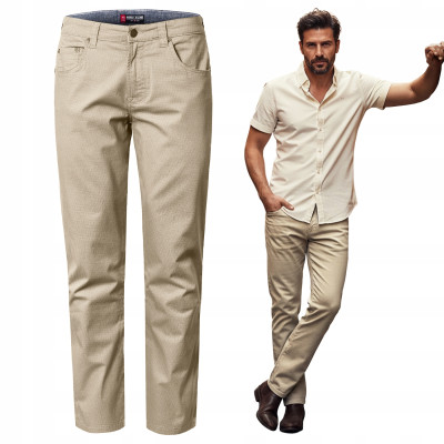 SPODNIE Męskie CASUAL Bawełniane ODER BEŻOWE Regular Pako Jeans - Pakojeans.pl