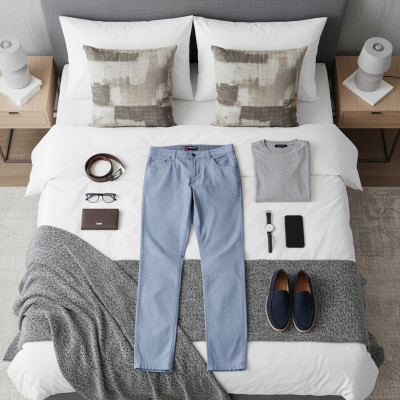 SPODNIE Męskie CASUAL Bawełniane ODER NIEBIESKIE Regular Pako Jeans - Pakojeans.pl