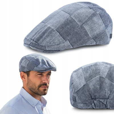 KASZKIET Męski Bawełniany Letni Modna Czapka Premium NIEBIESKI Pako Jeans - Pakojeans.pl