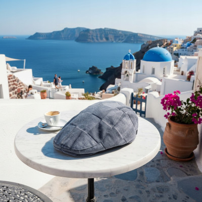 KASZKIET Męski Bawełniany Letni Modna Czapka Premium NIEBIESKI Pako Jeans - Pakojeans.pl