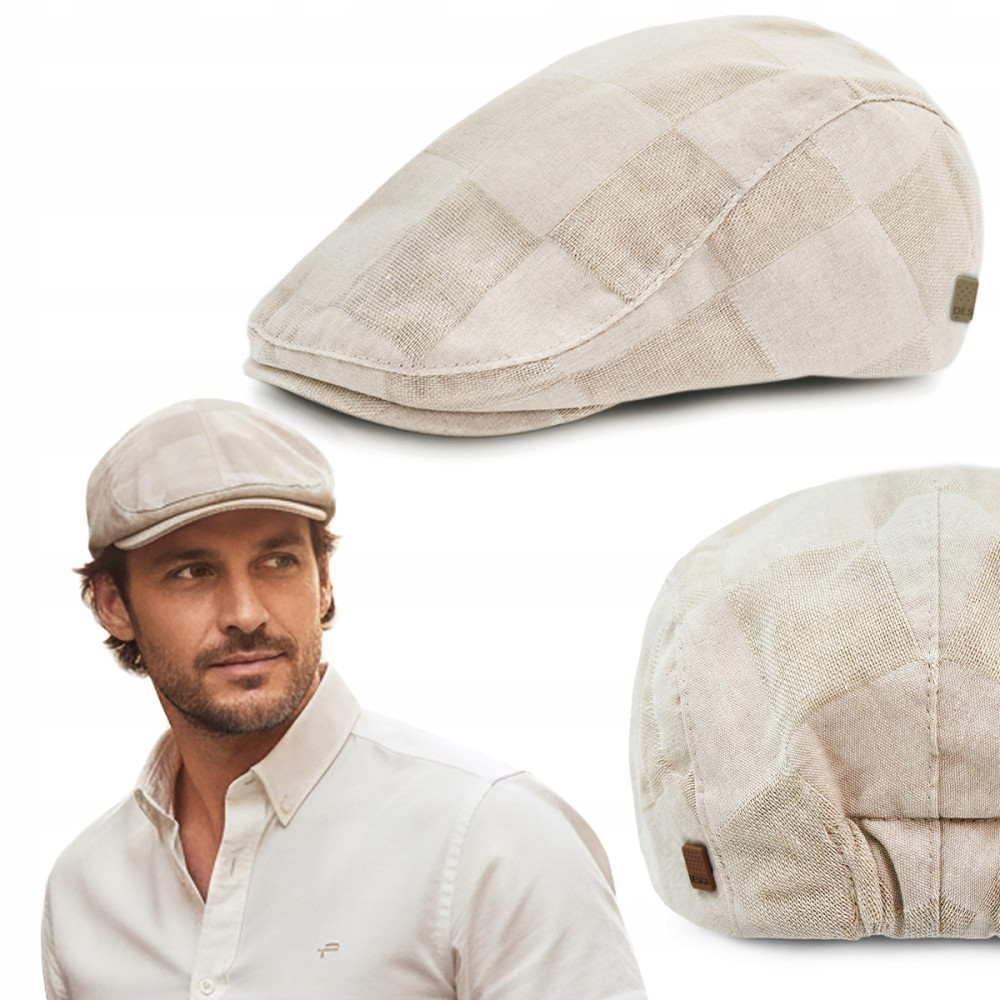 KASZKIET Męski Bawełniany Letni Modna Czapka Premium JASNOBEŻOWY Pako Jeans - Pakojeans.pl
