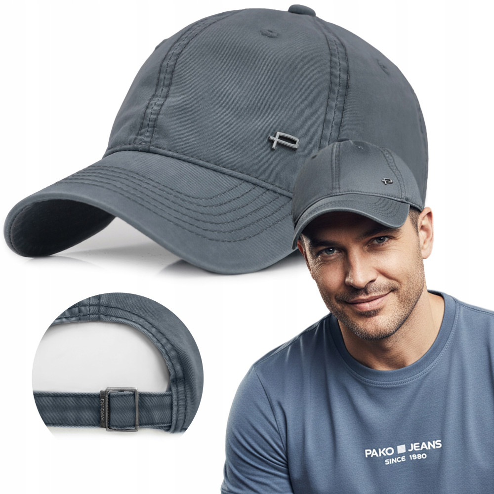 CZAPKA z Daszkiem Bejsbolówka Męska Damska Bawełniana GRANATOWA Pako Jeans - Pakojeans.pl
