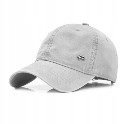 CZAPKA z Daszkiem Bejsbolówka Męska Damska Bawełniana JASNOSZARA Pako Jeans - Pakojeans.pl