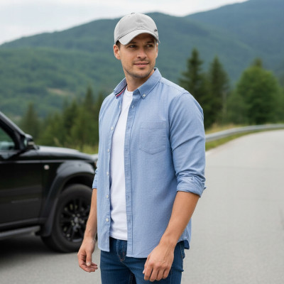 CZAPKA z Daszkiem Bejsbolówka Męska Damska Bawełniana JASNOSZARA Pako Jeans - Pakojeans.pl