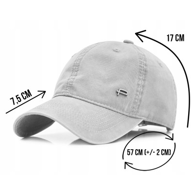 CZAPKA z Daszkiem Bejsbolówka Męska Damska Bawełniana JASNOSZARA Pako Jeans - Pakojeans.pl