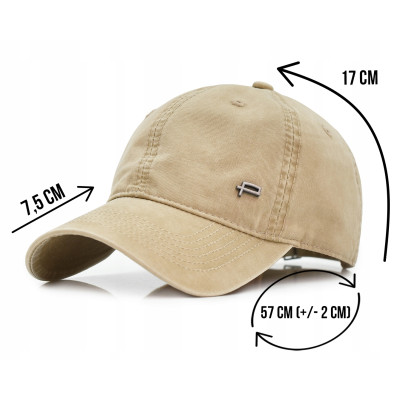 CZAPKA z Daszkiem Bejsbolówka Męska Damska Bawełniana BEŻOWA Pako Jeans - Pakojeans.pl