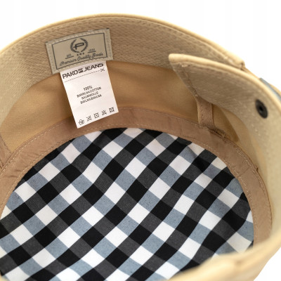 PATROLÓWKA Męska Czapka z Daszkiem Bawełniana BEŻOWA Pako Jeans - Pakojeans.pl