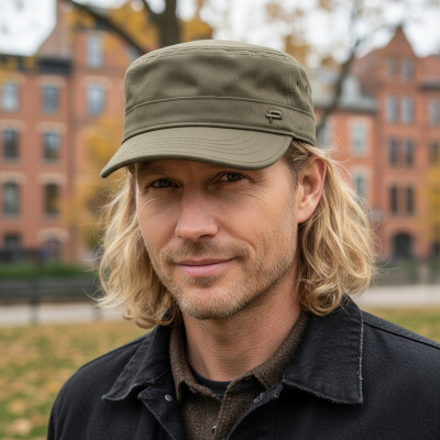 PATROLÓWKA Męska Czapka z Daszkiem Bawełniana ZIELONA KHAKI Pako Jeans - Pakojeans.pl