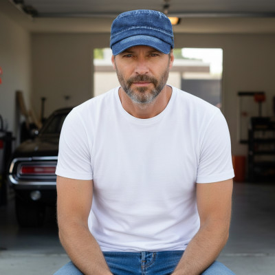 Czapka męska z daszkiem PATROLÓWKA dżinsowa GRANATOWA Pako Jeans - Pakojeans.pl