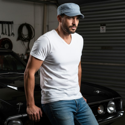 Czapka męska z daszkiem PATROLÓWKA dżinsowa BŁĘKITNA Pako Jeans - Pakojeans.pl