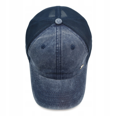 CZAPKA z Daszkiem Bejsbolówka z Siatką Bawełniana GRANATOWA Pako Jeans - Pakojeans.pl