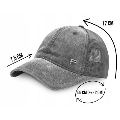 CZAPKA z Daszkiem Bejsbolówka z Siatką Bawełniana SZARA Pako Jeans - Pakojeans.pl