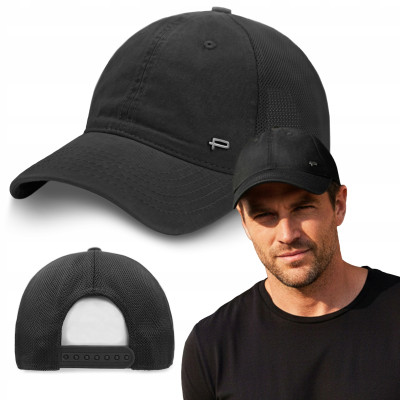 CZAPKA z Daszkiem Bejsbolówka z Siatką Bawełniana CZARNA Pako Jeans - Pakojeans.pl