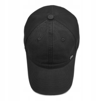 CZAPKA z Daszkiem Bejsbolówka z Siatką Bawełniana CZARNA Pako Jeans - Pakojeans.pl