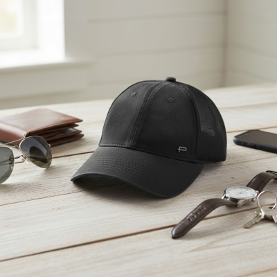 CZAPKA z Daszkiem Bejsbolówka z Siatką Bawełniana CZARNA Pako Jeans - Pakojeans.pl