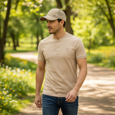 CZAPKA z Daszkiem Bejsbolówka z Siatką Bawełniana BEŻOWA Pako Jeans - Pakojeans.pl