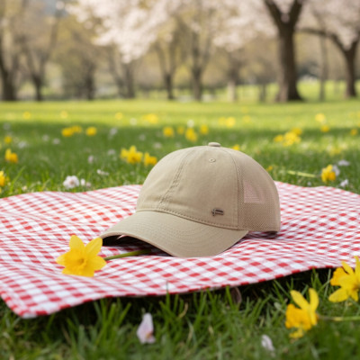 CZAPKA z Daszkiem Bejsbolówka z Siatką Bawełniana BEŻOWA Pako Jeans - Pakojeans.pl