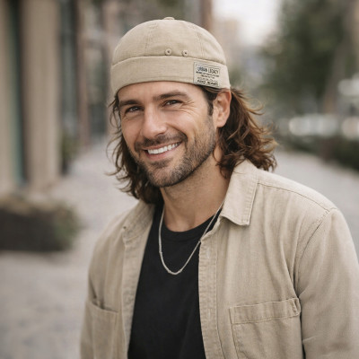 Czapka DOKERKA Krótka Leonka Bez Daszka Bawełniana BEŻOWA Pako Jeans - Pakojeans.pl