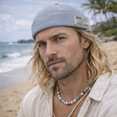 Czapka DOKERKA Krótka Leonka Bez Daszka Bawełniana STALOWA Pako Jeans - Pakojeans.pl