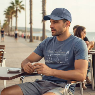 CZAPKA z Daszkiem z Siatką Przewiewna GRANATOWA Składany Daszek Pako Jeans - Pakojeans.pl