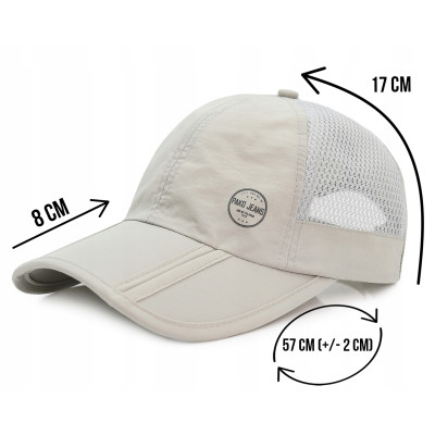 CZAPKA z Daszkiem z Siatką Przewiewna POPIELATA Składany Daszek Pako Jeans - Pakojeans.pl