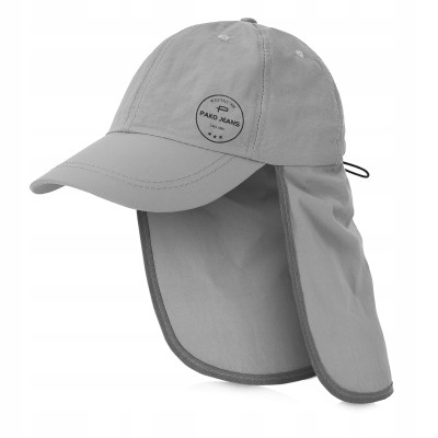 CZAPKA z Daszkiem z Osłoną na Kark Przewiewna na Lato POPIELATA Pako Jeans - Pakojeans.pl