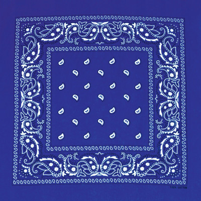 Duża BANDAMKA Bandana Modna Chusta do Włosów Bawełniana XL NIEBIESKA Paisley - Pakojeans.pl