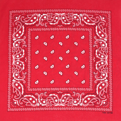 Duża BANDAMKA Bandana Modna Chusta do Włosów Bawełniana XL CZERWONA Paisley - Pakojeans.pl