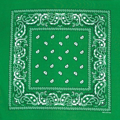 Duża BANDAMKA Bandana Modna Chusta do Włosów Bawełniana XL ZIELONA Paisley - Pakojeans.pl