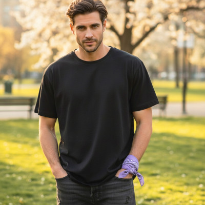 Duża BANDAMKA Bandana Modna Chusta do Włosów Bawełniana XL FIOLETOWA Paisley - Pakojeans.pl