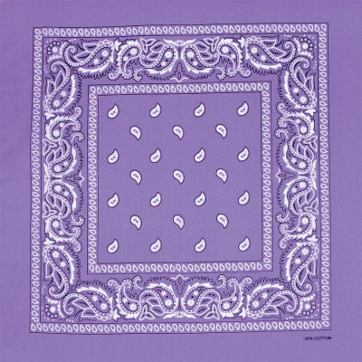 Duża BANDAMKA Bandana Modna Chusta do Włosów Bawełniana XL FIOLETOWA Paisley - Pakojeans.pl